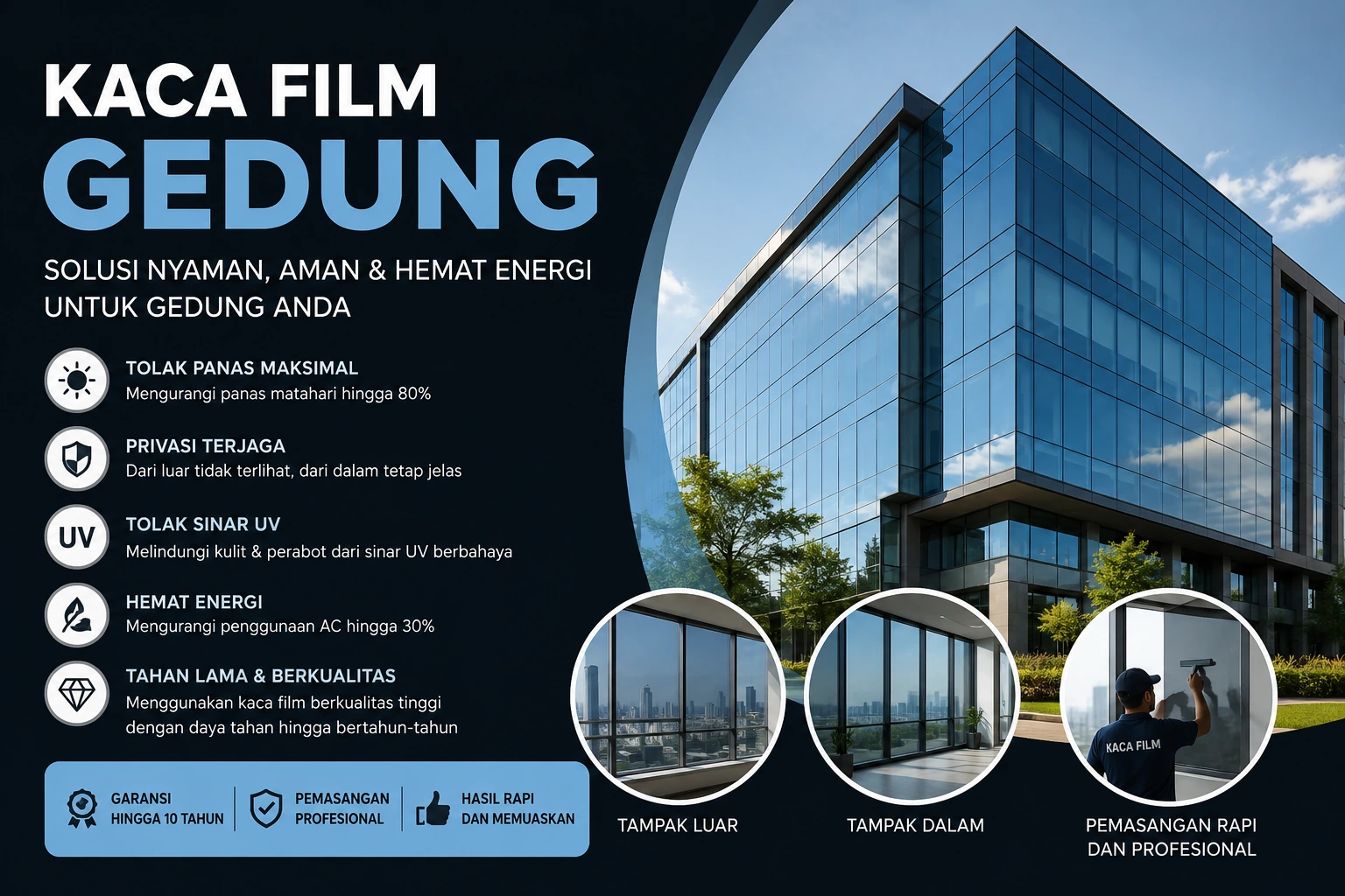 Jasa Pasang Kaca Film Showroom Jakarta