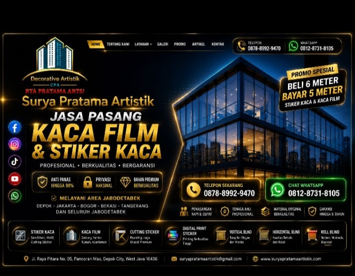 Jasa Stiker Kaca Jendela Depok